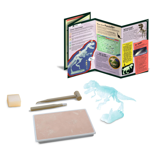 Наукові ігри, фокуси та досліди - Набір для дослідження Kosmos Тиранозавр, що світиться у темряві (4820279190099)#2