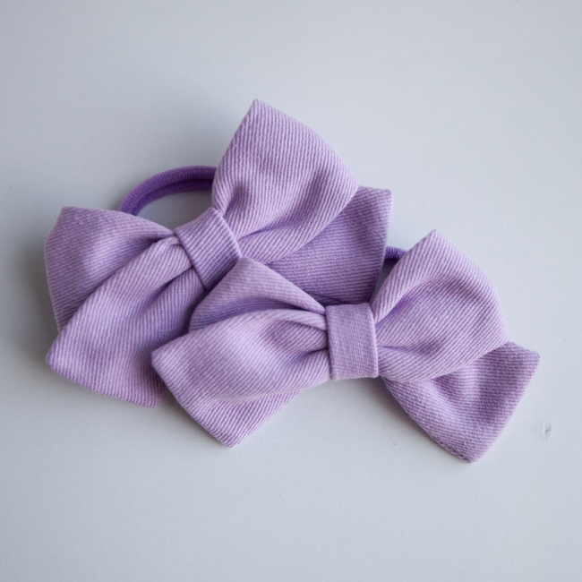 Біжутерія та аксесуари - Бантики Baby Hipster  Котон лаванда 2 штуки (2110000049232)#2