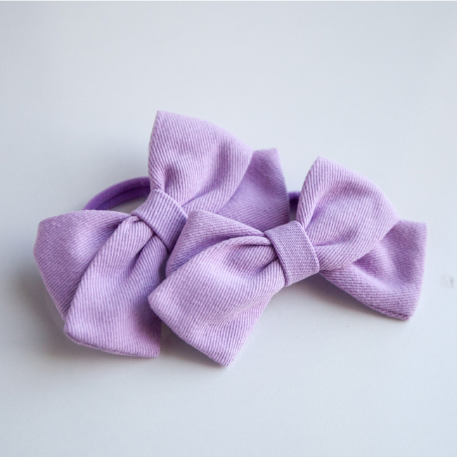 Біжутерія та аксесуари - Бантики Baby Hipster  Котон лаванда 2 штуки (2110000049232)#3