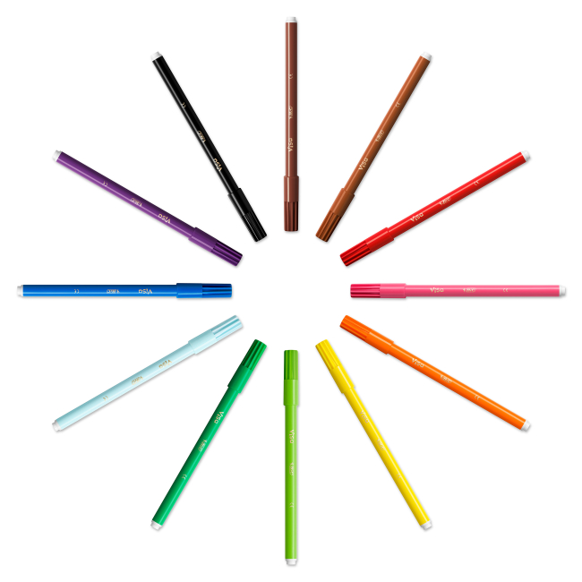 Канцтовары - Фломастеры BIC Kids Visa 880 12 цветов (bc525443)#2