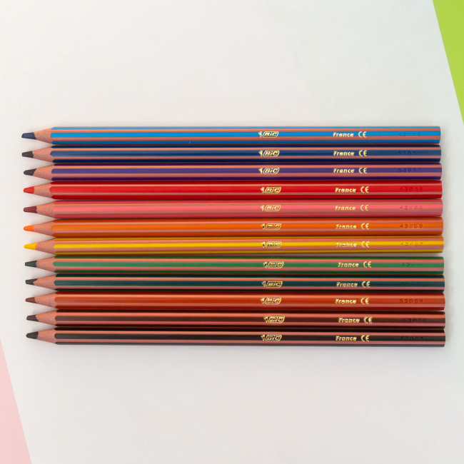 Канцтовары - Карандаши цветные BIC Kids Evolution stripes 12 штук (bc9505221)#2