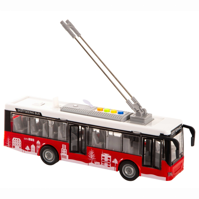 Транспорт и спецтехника - Автомодель DIY Toys Инерционный троллейбус (CJ-4002564)#2