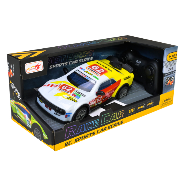 Радіокеровані моделі - ​Автомодель Країна Іграшок на радіокеруванні біла з червоним та жовтим (998-7/2)#3