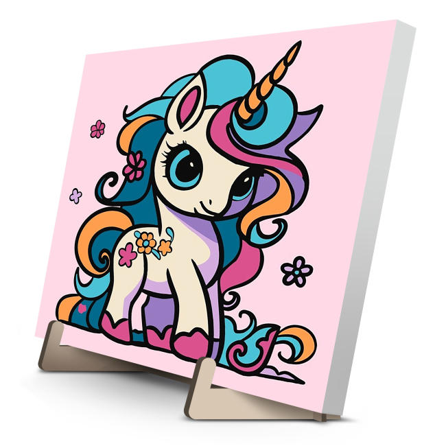 Товари для малювання - Картина за номерами Qbee Грайлива єдиноріжка 25 х 25 см (QB900-001)#2