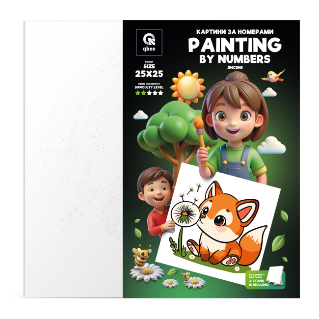 Товары для рисования - Картина по номерам Qbee Лисенок 25 х 25 см (QB900-003)#4