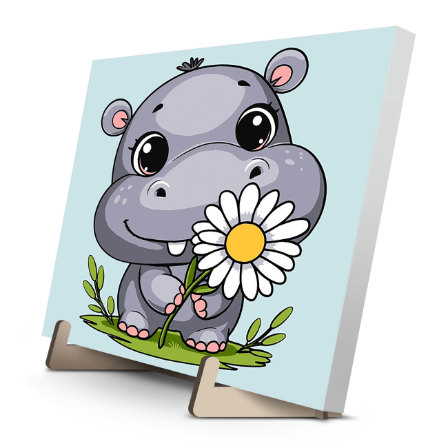 Товары для рисования - Картина по номерам Qbee Бегемотик 25 х 25 см (QB900-005)#2