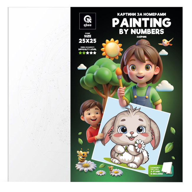 Товары для рисования - Картина по номерам Qbee Зайчик 25 х 25 см (QB900-006)#5