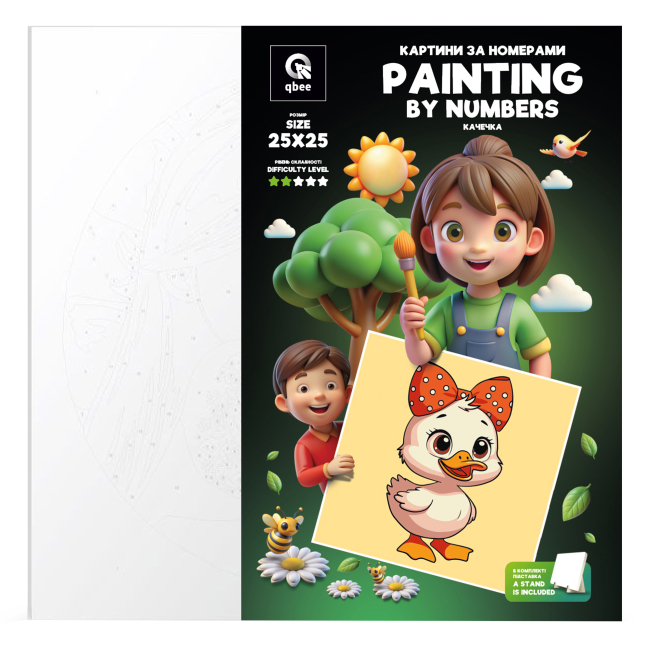 Товари для малювання - Картина за номерами Qbee Качечка 25 х 25 см (QB900-007)#5