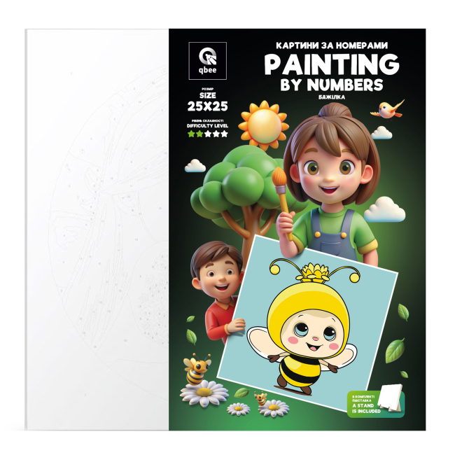 Товари для малювання - Картина за номерами Qbee Бджілка 25 х 25 см (QB900-008)#4