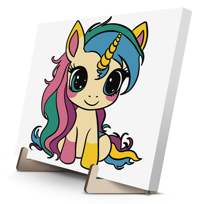 Товари для малювання - Картина за номерами Qbee Веселкова єдиноріжка 25 х 25 см (QB900-012)#2