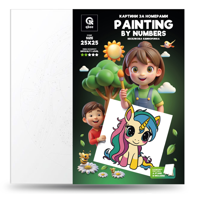 Товари для малювання - Картина за номерами Qbee Веселкова єдиноріжка 25 х 25 см (QB900-012)#5
