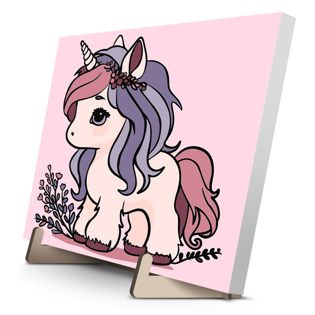 Товари для малювання - Картина за номерами Qbee Ніжна єдиноріжка 25 х 25 см (QB900-013)#2