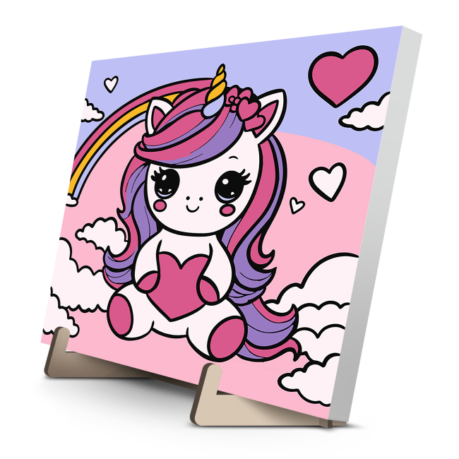 Товари для малювання - Картина за номерами Qbee Мила єдиноріжка 25 х 25 см (QB900-052)#2