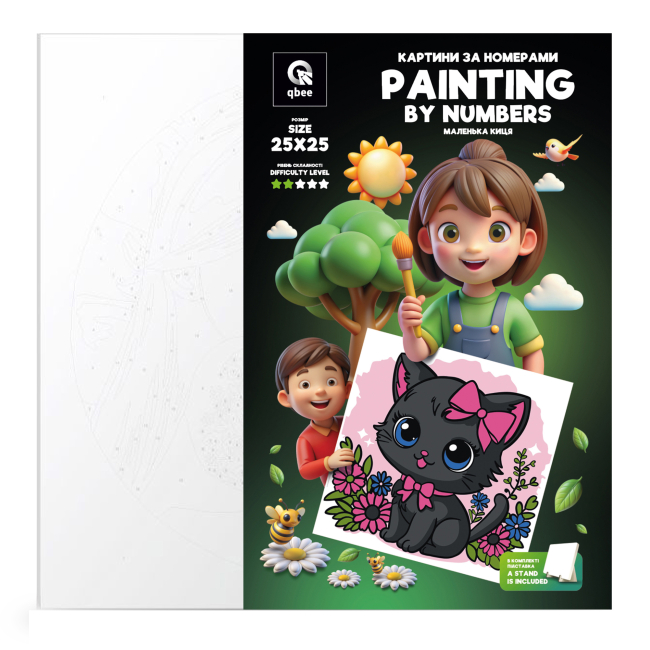 Товары для рисования - Картина по номерам Qbee Маленькая кошка 25 х 25 см (QB900-053)#4