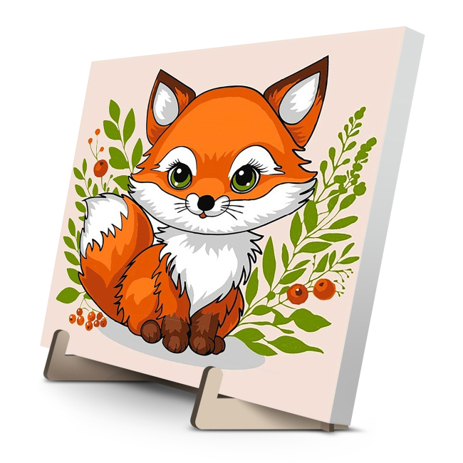 Товари для малювання - Картина за номерами Qbee Лисичка 25 х 25 см (QB900-066)#2
