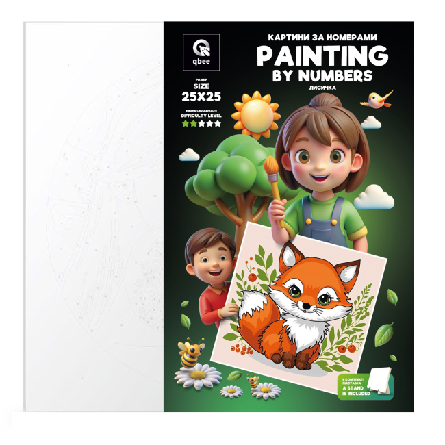 Товари для малювання - Картина за номерами Qbee Лисичка 25 х 25 см (QB900-066)#5