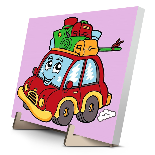 Товари для малювання - Картина за номерами Qbee Весела автівка 25 х 25 см (QB900-071)#2