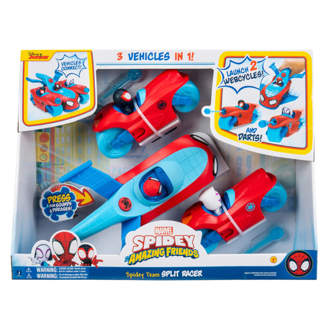 Автомоделі - Ігровий набір Marvel Spidey Deluxe Feature Vehicle Spidey Team Split Racer 3 в 1 (SNF0271)#8