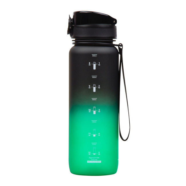 Пляшки для води - Пляшка для води Uzspace Frosted чорно-зелена 800 мл (6955482334331)#2