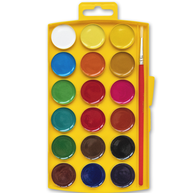Канцтовари - Фарби акварельні медові Школярик 18 кольорів (302023004-UA)#2