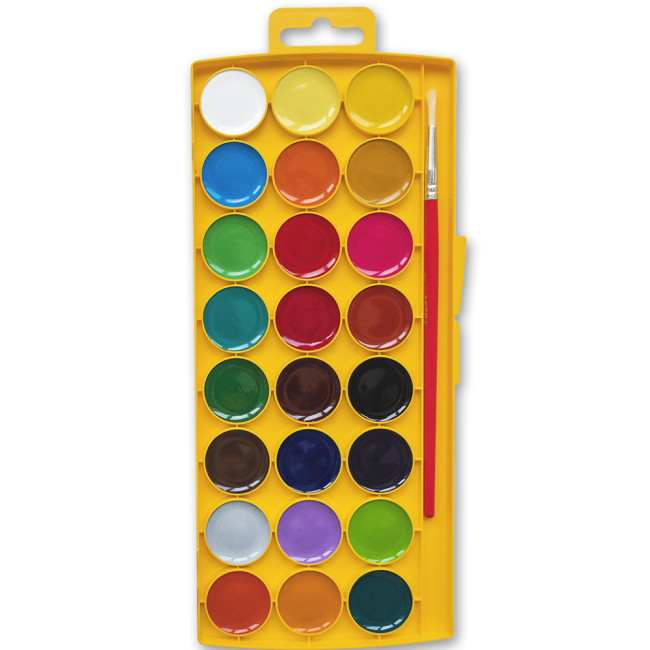 Канцтовары - Краски акварельные медовые Школярик 24 цвета (302023001-UA)#2