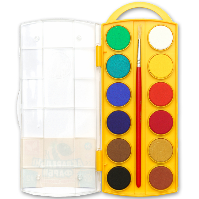 Канцтовары - Краски акварельные Школярик 12 цветов (83216905-UA)#2