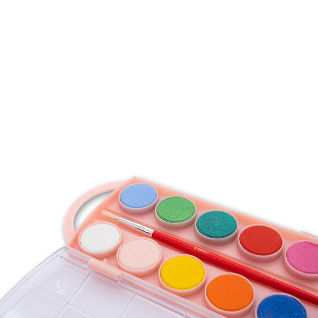 Канцтовары - Краски акварельные Школяр пастельные 12 цветов в ассортименте (302122001-UA)#3