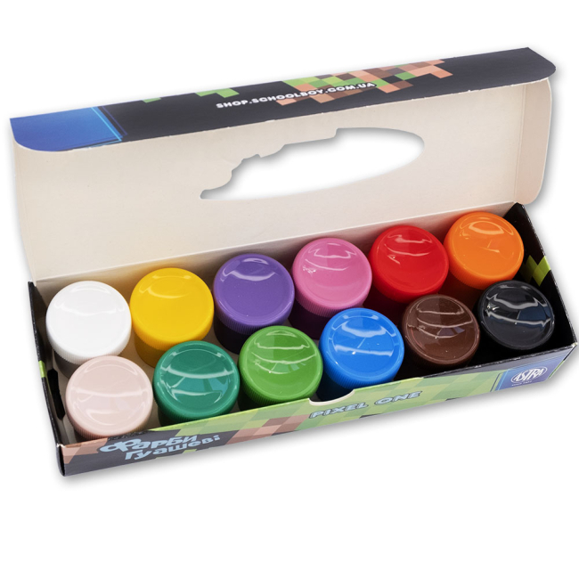 Канцтовары - Краски гуашь Школярик Pixel One 12 цветов (301221006-UA)#2