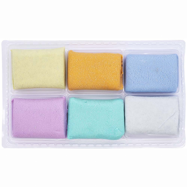 Наборы для лепки - Полимерная глина Школярик Пастельная с блестками 6 цветов (304118001-UA)#2