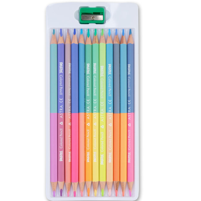 Канцтовари - Олівці Школярик Пастельні тригранні двосторонні 24 кольори (312120003-UA)#2