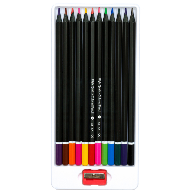 Канцтовары - Карандаши Школярик шестигранные из черного дерева 12 цветов (312114001-UA)#2