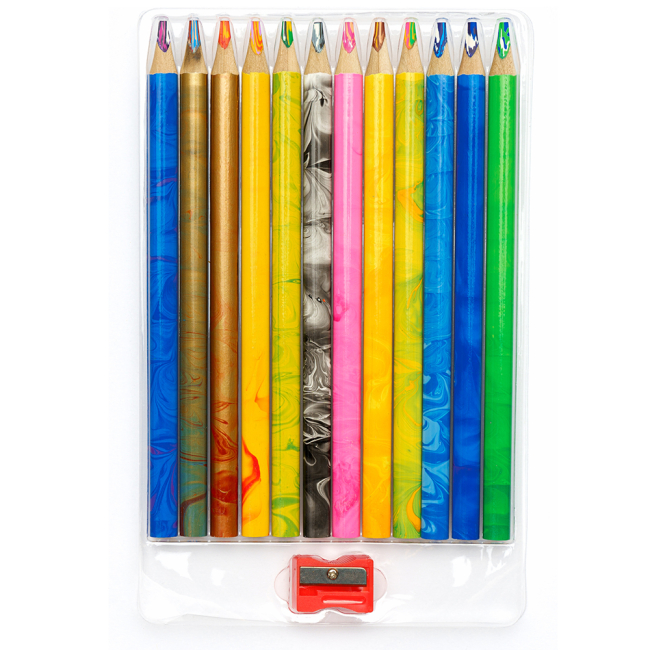 Канцтовари - Олівці Школярик Джамбо Веселка тригранні 12 кольорів (312118002-UA)#2