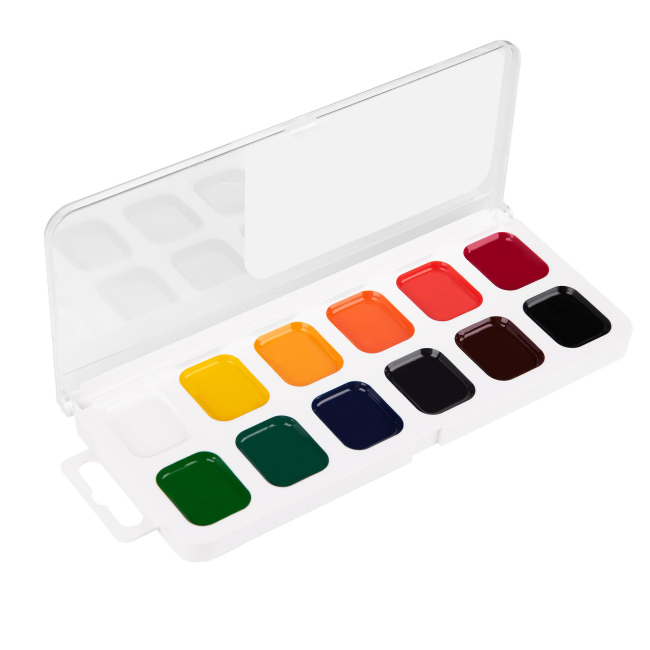 Канцтовары - Краски акварельные Yes Orange Line 12 цветов (110299)#2