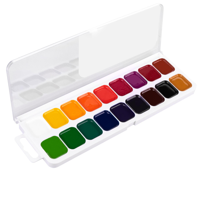 Канцтовари - Фарби акварельні Yes Orange Line 18 кольорів (110300)#2