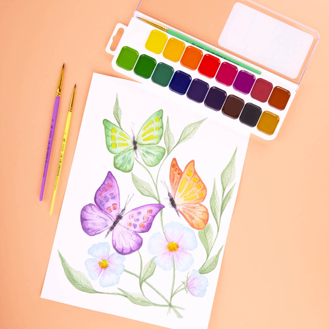 Канцтовари - Фарби акварельні Yes Orange Line 18 кольорів (110300)#4