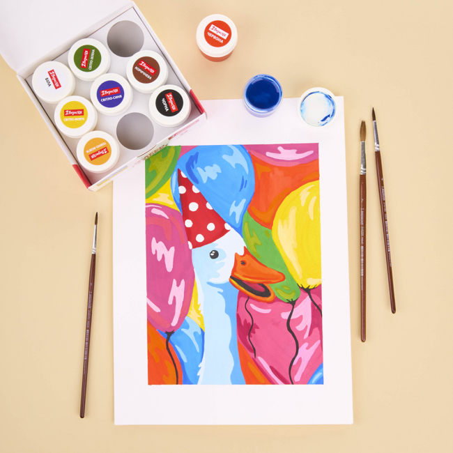 Канцтовары - Краски гуашь 1 Вересня Classic 9 цветов (230396)#3