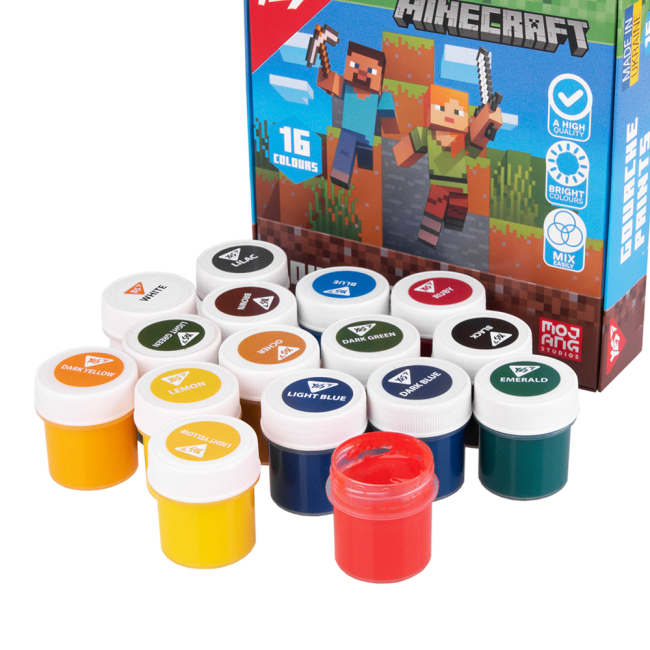 Канцтовари - Фарби гуаш Yes Minecraft 16 кольорів (230408)#4