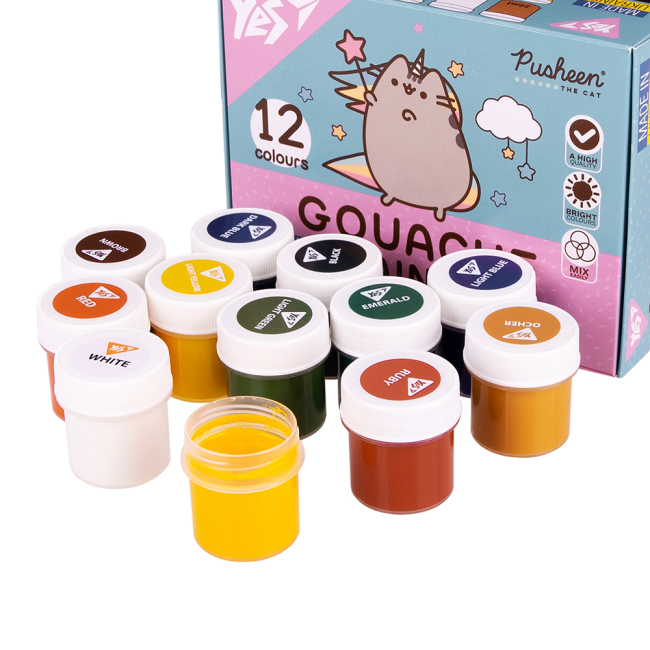 Канцтовари - Фарби гуаш Yes Pusheen 12 кольорів (230402)#3