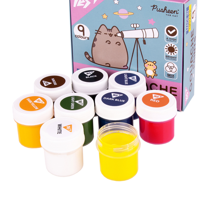 Канцтовары - Краски гуашь Yes Pusheen 9 цветов (230401)#4