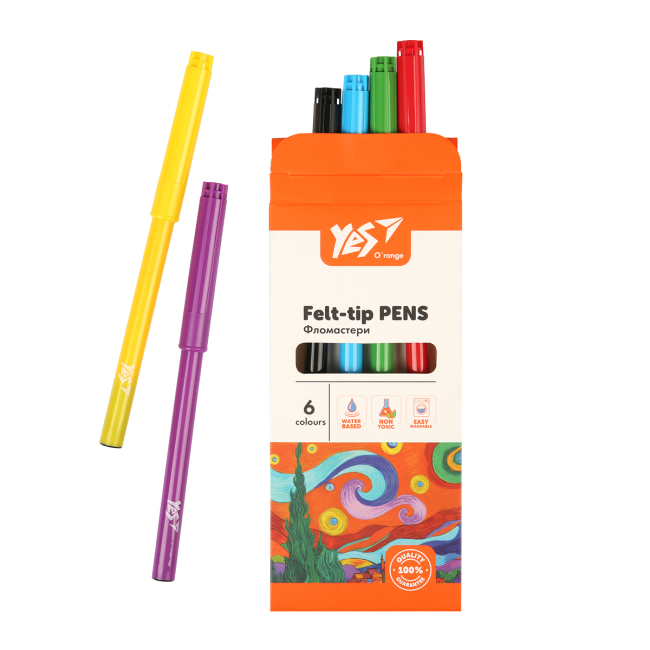 Канцтовары - Фломастеры Yes Orange line 6 цветов (650543)#3