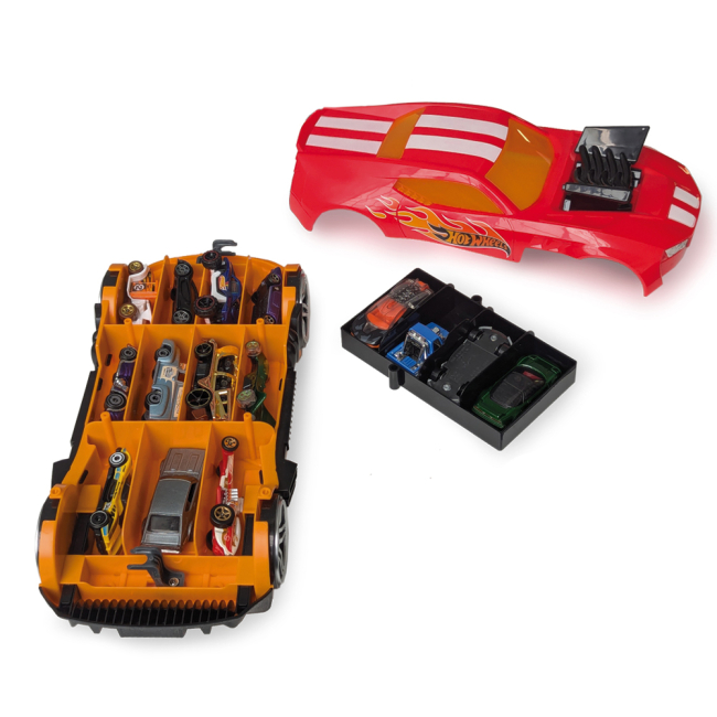 Паркінги і гаражі - Гоночний автомобіль-гараж Hot Wheels Червоний 2 в 1 (HWCC15R) #3