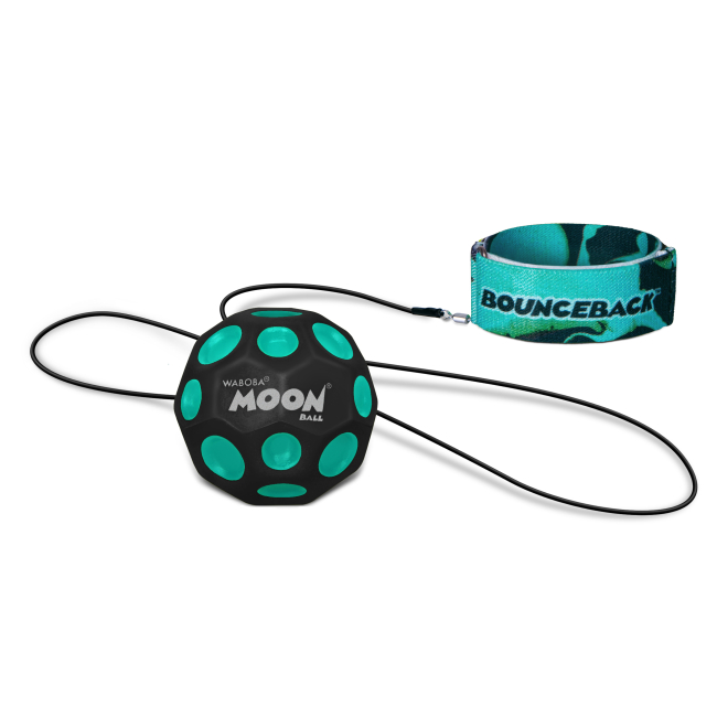 Спортивные активные игры - Мяч-попрыгун Waboba Moon ball Space на резинке бирюзовый (330C04_A/1)#2