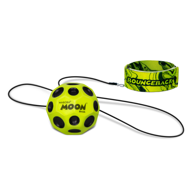 Спортивні активні ігри - М'яч-стрибун Waboba Moon ball Space на резинці жовтий (330C04_A/2)#2