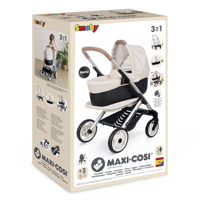 Транспорт і улюбленці - Коляска для ляльки Smoby Maxi-Cosi Айворі 3 в 1 (7600253122)#2