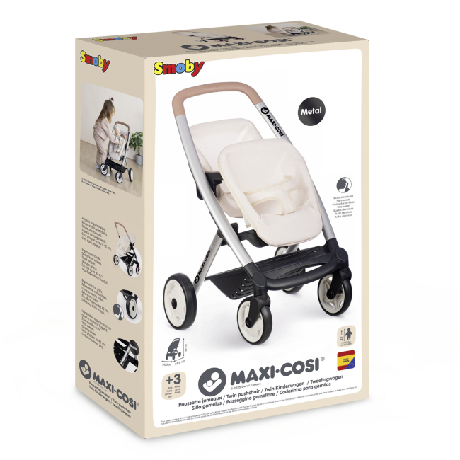 Транспорт і улюбленці - Коляска для двійнят Smoby Maxi-Cosi Айворі (7600253222)#2