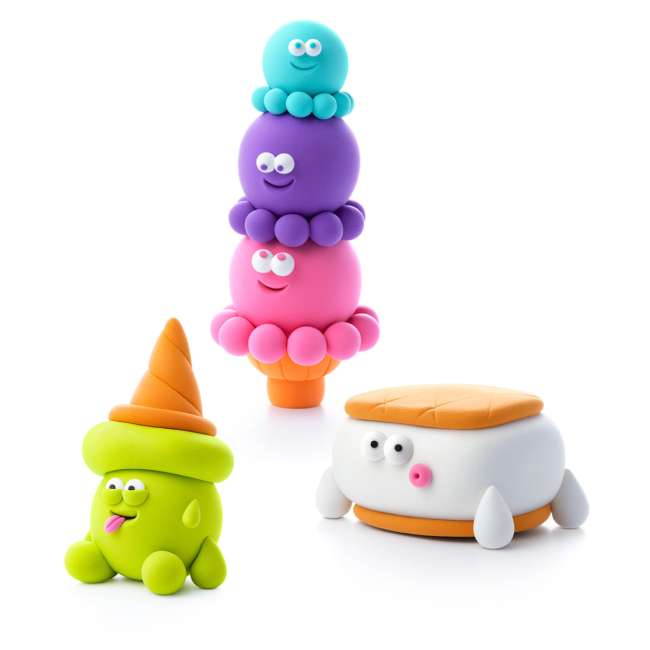 Набори для ліплення - ​Набір пластиліну Ліпака Файні морозивка: Кульконавти, Єті Сендвіч, Ріжок Кувирок (60055-UA01)#3