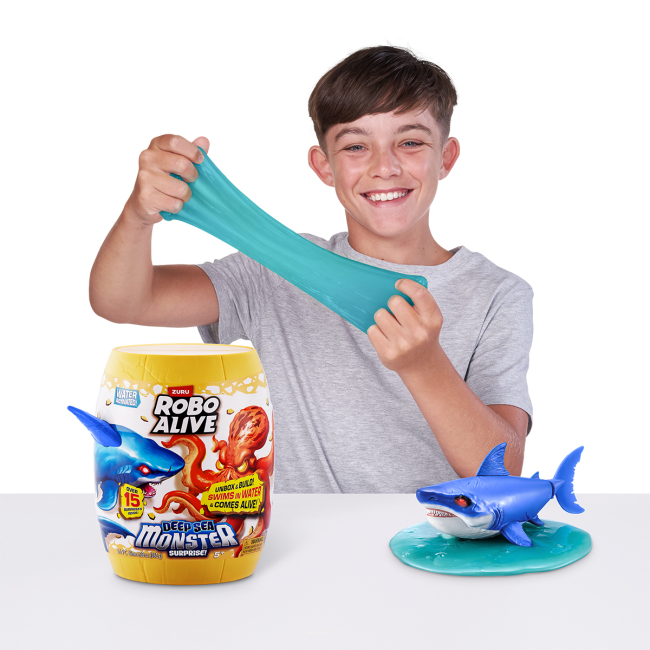 Фигурки животных - Интерактивный игровой набор Robo Alive S1 Глубоководный сюрприз Большая белая акула (71155А)#8