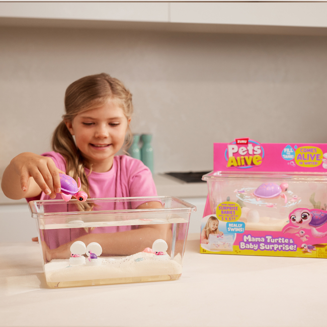 Фигурки животных - Игровой набор Pets Alive Мама черепаха с сюрпризом S1 (9560)#4