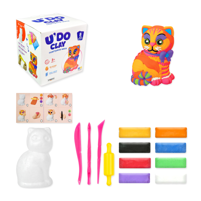 Набори для ліплення - Маса для ліплення Strateg U DO Clay Котик (4823113884147)#2