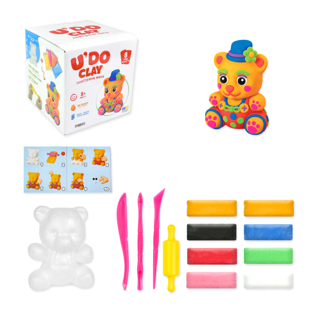 Набори для ліплення - Маса для ліплення Strateg UDO Clay Ведмідь (4823113889784)#2